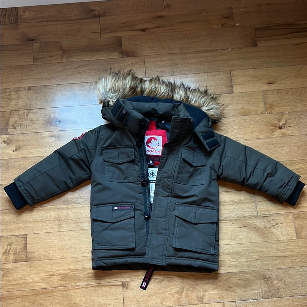Brown Fur-Trimmed Winter Jacket